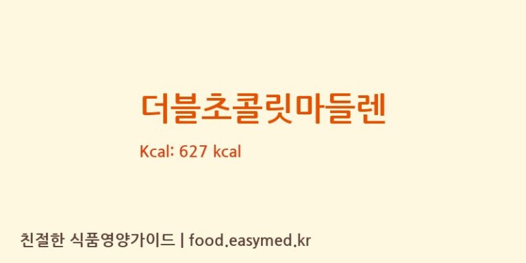 [이츠웰코리아] 더블초콜릿마들렌 영양성분 (칼로리, 단백질, 나트륨)