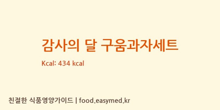 감사의 달 구움과자세트 칼로리 및 주요 영양소 분석 (언니가 숨겨놓은 과자상자)