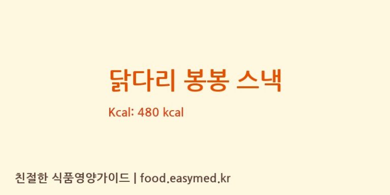 [스위티코리아 주식회사(Sweetie Corea Co., Ltd)] 닭다리 봉봉 스낵 다이어트 영양 정보 (당류, 단백질)