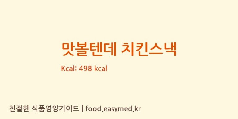 [푸드킹] 맛볼텐데 치킨스낵 다이어트 영양 정보 (당류, 단백질)