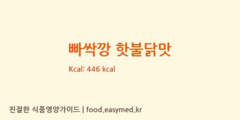 [주식회사 겨] 빠싹깡 핫불닭맛 영양성분 (칼로리, 단백질, 나트륨)