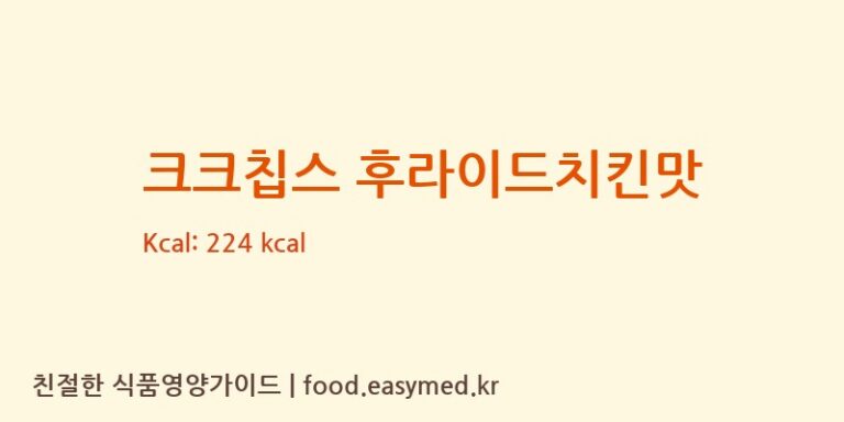 크크칩스 후라이드치킨맛 칼로리 및 주요 영양소 분석 (푸드킹)
