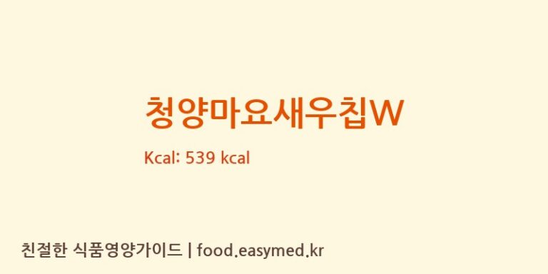 [주식회사 윈푸드] 청양마요새우칩W 영양성분 (칼로리, 단백질, 나트륨)