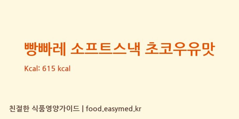 [(주)에스디씨2공장] 빵빠레 소프트스낵 초코우유맛 영양성분 (칼로리, 단백질, 나트륨)