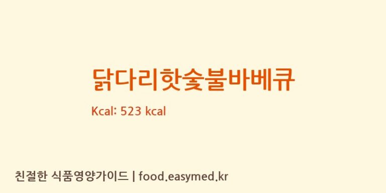닭다리핫숯불바베큐 칼로리 및 주요 영양소 분석 (㈜농심)