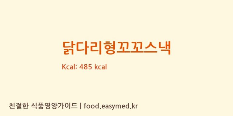 닭다리형꼬꼬스낵 칼로리 및 주요 영양소 분석 ((주)신흥물산 2공장)