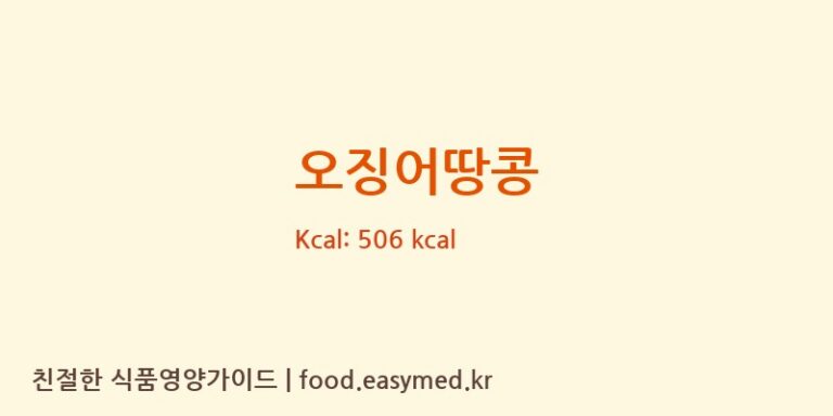 [풍전나이스제과(주)] 오징어땅콩 영양성분 (칼로리, 단백질, 나트륨)
