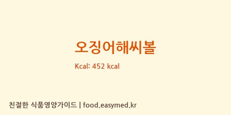 [(주)우농] 오징어해씨볼 영양성분 (칼로리, 단백질, 나트륨)