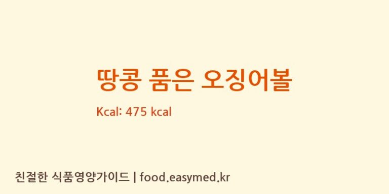 [(주)우농] 땅콩 품은 오징어볼 영양성분 (칼로리, 단백질, 나트륨)
