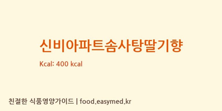 신비아파트솜사탕딸기향 칼로리 및 주요 영양소 분석 ((주)현대에프앤비)