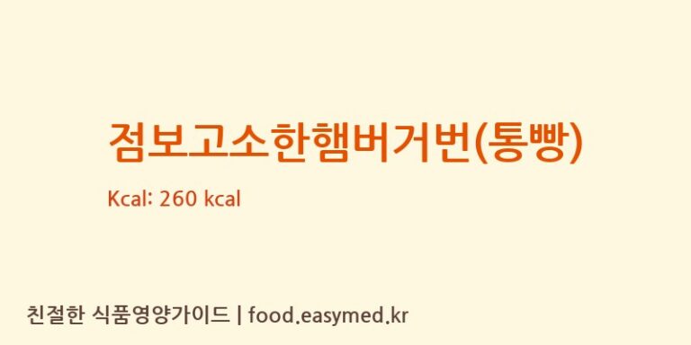 [(주)샤니] 점보고소한햄버거번(통빵) 영양성분 (칼로리, 단백질, 나트륨)