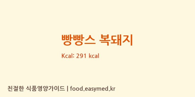 빵빵스 복돼지 칼로리 및 주요 영양소 분석 (두리식품)