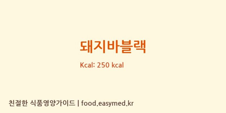[롯데푸드㈜] 돼지바블랙 영양성분 (칼로리, 단백질, 나트륨)