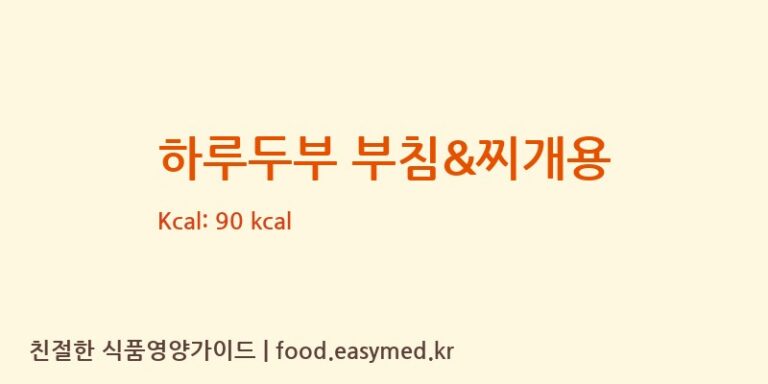 [㈜꿈꾸는콩] 하루두부 부침&찌개용 영양성분 (칼로리, 단백질, 나트륨)