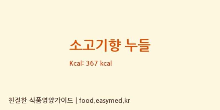 소고기향 누들 칼로리 및 주요 영양소 분석 (HENANSHENGLIXINGYIYUANFOODCO.,LTD)