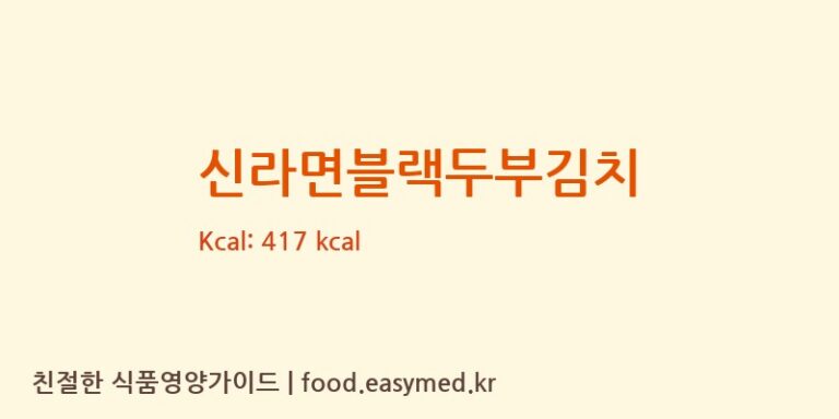신라면블랙두부김치 칼로리 및 주요 영양소 분석 (㈜농심)