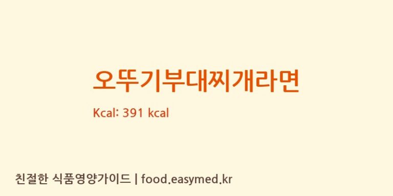 [오뚜기라면(주)] 오뚜기부대찌개라면 다이어트 영양 정보 (당류, 단백질)