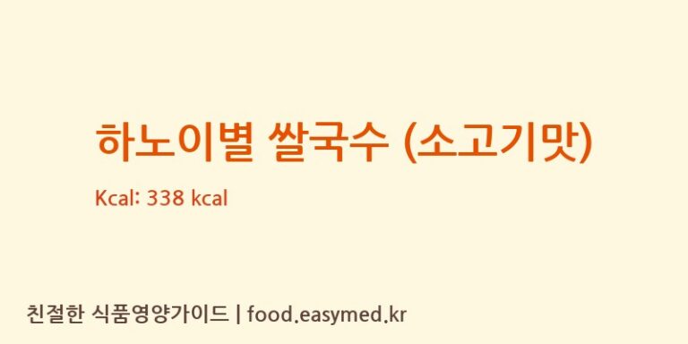 [농업회사법인현농주식회사] 하노이별 쌀국수 (소고기맛) 다이어트 영양 정보 (당류, 단백질)