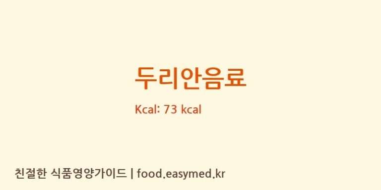 두리안음료 영양성분 (칼로리, 단백질, 나트륨)