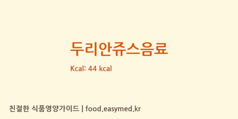 두리안쥬스음료 영양성분 (칼로리, 단백질, 나트륨)