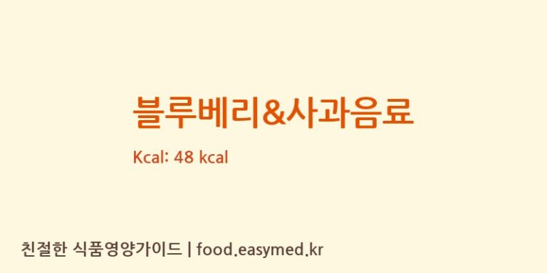 블루베리&사과음료 영양성분 (칼로리, 단백질, 나트륨)