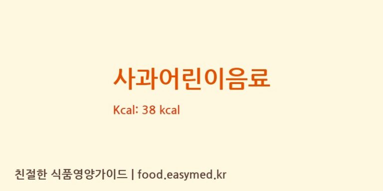 [웅진식품㈜] 사과어린이음료 영양성분 (칼로리, 단백질, 나트륨)
