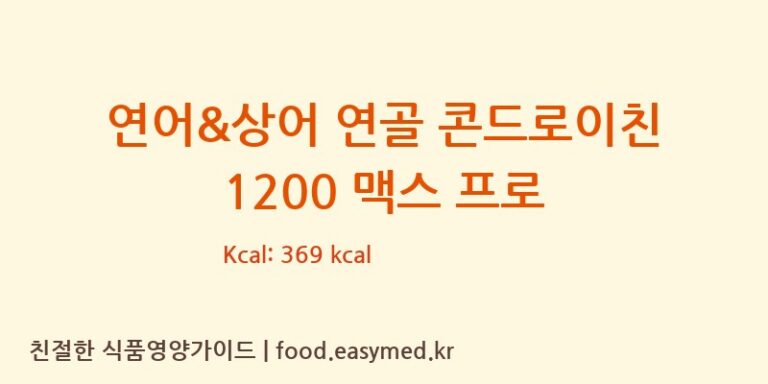 연어&상어 연골 콘드로이친 1200 맥스 프로 칼로리 및 주요 영양소 분석 (주식회사 제이에스바이오)
