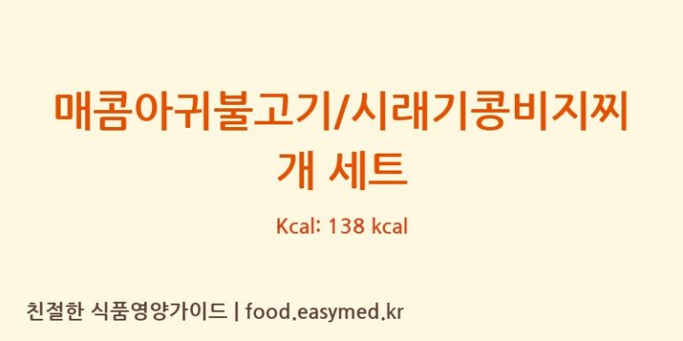 [(주)현대그린푸드스마트푸드센터] 매콤아귀불고기/시래기콩비지찌개 세트 영양성분 (칼로리, 단백질, 나트륨)
