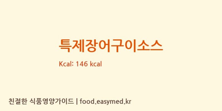 [푸른식품주식회사] 특제장어구이소스 영양성분 (칼로리, 단백질, 나트륨)