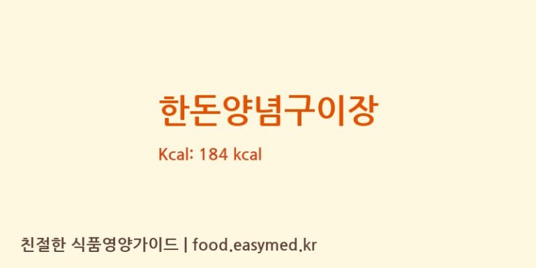 [(주)프씽] 한돈양념구이장 영양성분 (칼로리, 단백질, 나트륨)