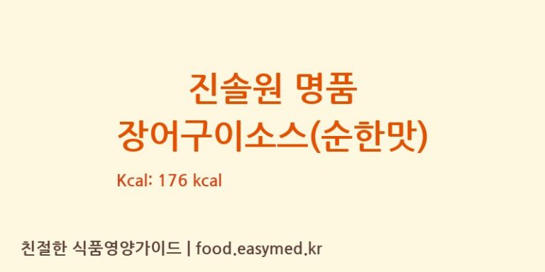 [푸른식품주식회사] 진솔원 명품 장어구이소스(순한맛) 영양성분 (칼로리, 단백질, 나트륨)