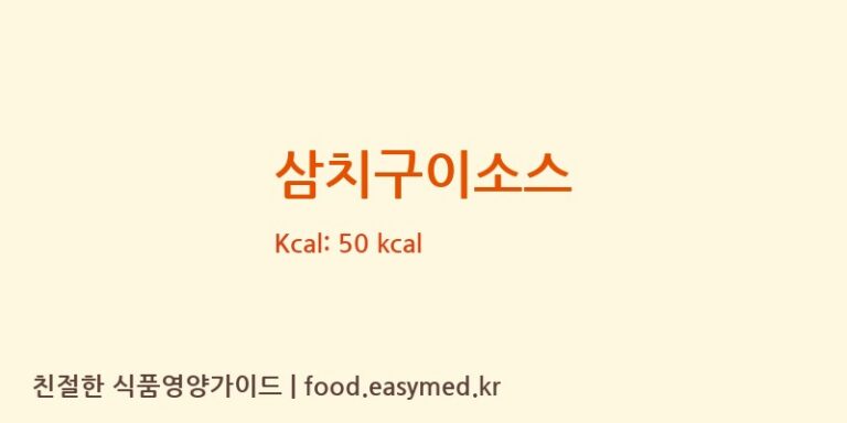 삼치구이소스 칼로리 및 주요 영양소 분석 (대전FACTORY)