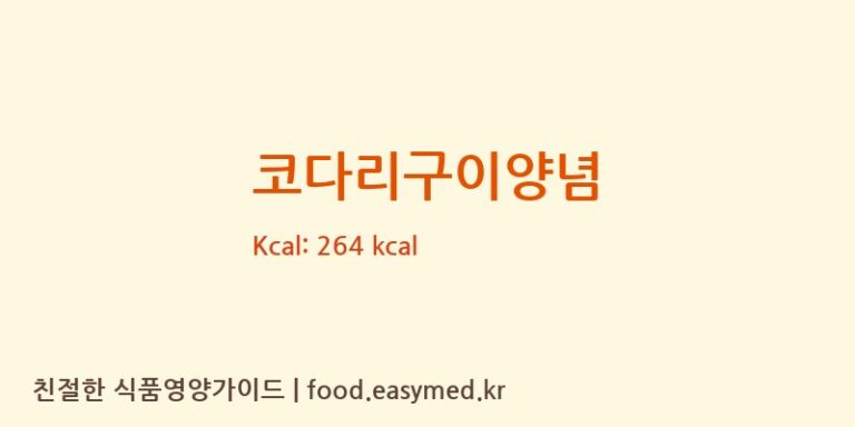 [(주)한국소스] 코다리구이양념 영양성분 (칼로리, 단백질, 나트륨)