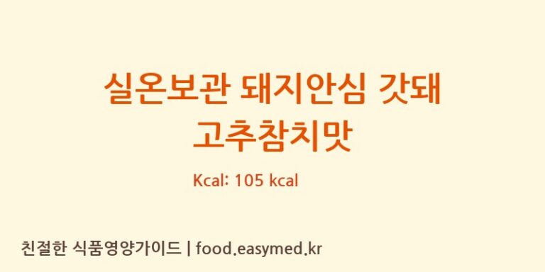 실온보관 돼지안심 갓돼 고추참치맛 칼로리 및 주요 영양소 분석 (주식회사 태림에프웰)