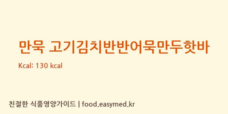 [(주)아우토반푸드] 만묵 고기김치반반어묵만두핫바 다이어트 영양 정보 (당류, 단백질)