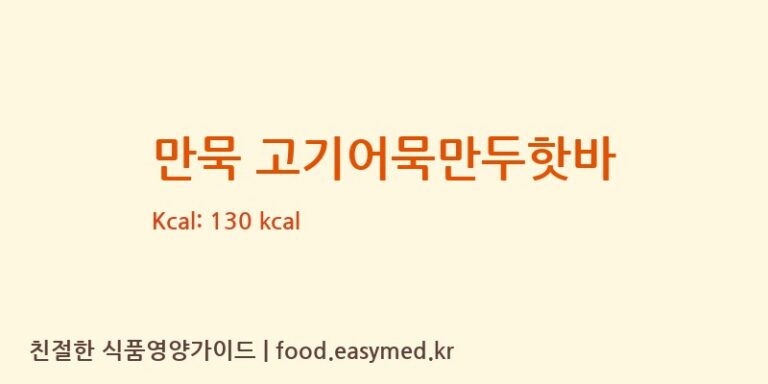 [(주)아우토반푸드] 만묵 고기어묵만두핫바 영양성분 (칼로리, 단백질, 나트륨)