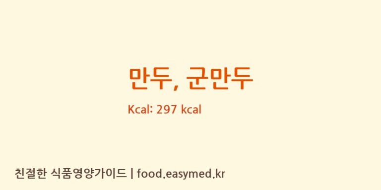 만두, 군만두 영양성분 (칼로리, 단백질, 나트륨)