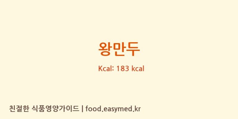 왕만두 영양성분 (칼로리, 단백질, 나트륨)