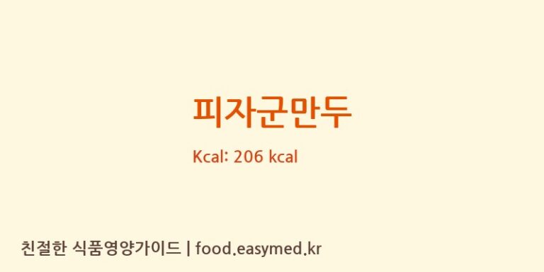 피자군만두 영양성분 (칼로리, 단백질, 나트륨)