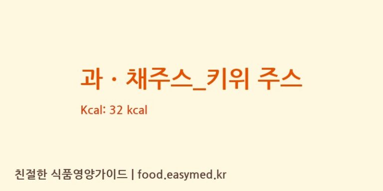 [청자다방] 과ㆍ채주스_키위 주스 영양성분 (칼로리, 단백질, 나트륨)