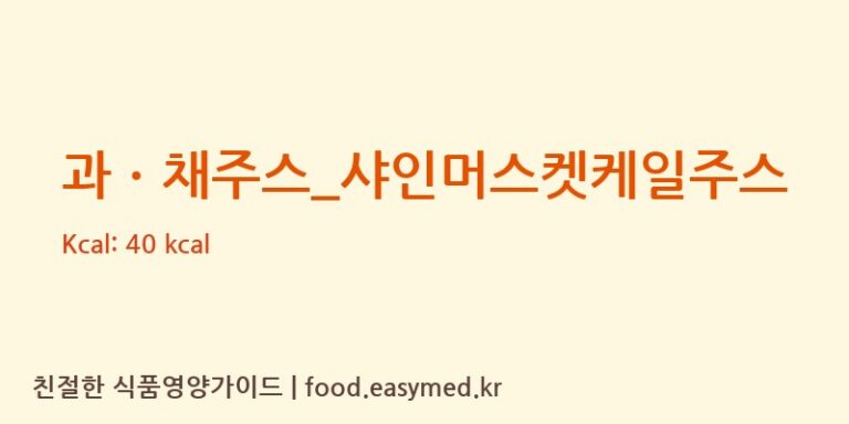과ㆍ채주스_샤인머스켓케일주스 칼로리 및 주요 영양소 분석 (컴포즈커피)