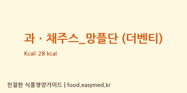 [더벤티] 과ㆍ채주스_망플단 (더벤티) 영양성분 (칼로리, 단백질, 나트륨)