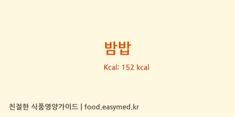 밤밥 영양성분 (칼로리, 단백질, 나트륨)