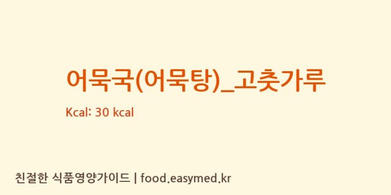 어묵국(어묵탕)_고춧가루 영양성분 (칼로리, 단백질, 나트륨)