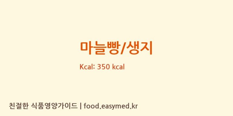 마늘빵/생지 영양성분 (칼로리, 단백질, 나트륨)
