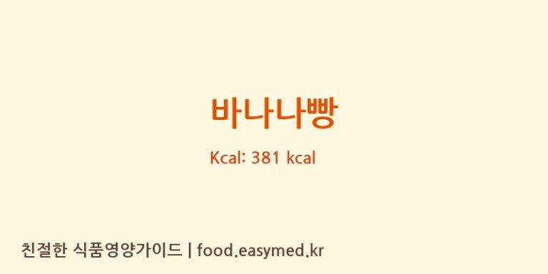 바나나빵 영양성분 (칼로리, 단백질, 나트륨)