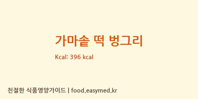가마솥 떡 벙그리 칼로리 및 주요 영양소 분석 (㈜조이푸드)