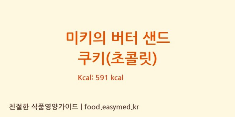 미키의 버터 샌드 쿠키(초콜릿) 칼로리 및 주요 영양소 분석 (주식회사제이브라운)