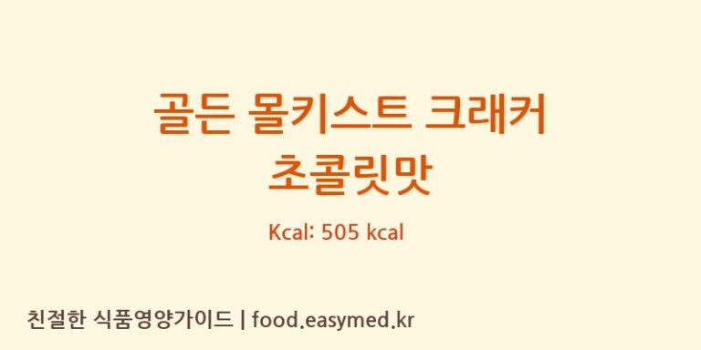 골든 몰키스트 크래커 초콜릿맛 칼로리 및 주요 영양소 분석 (PT. MONDE MAHKOTA BISKUIT)