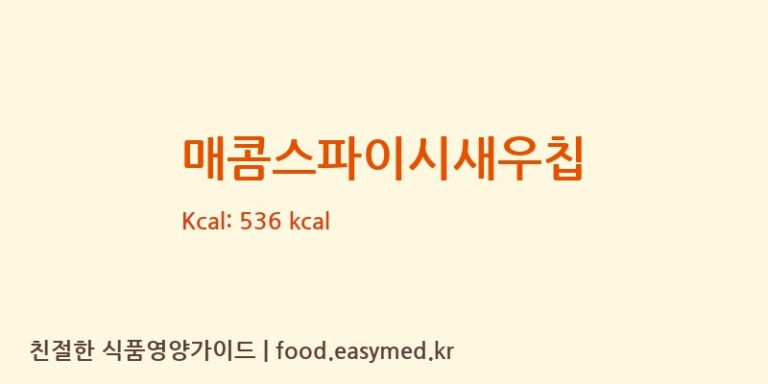 [미찌푸드 주식회사] 매콤스파이시새우칩 다이어트 영양 정보 (당류, 단백질)